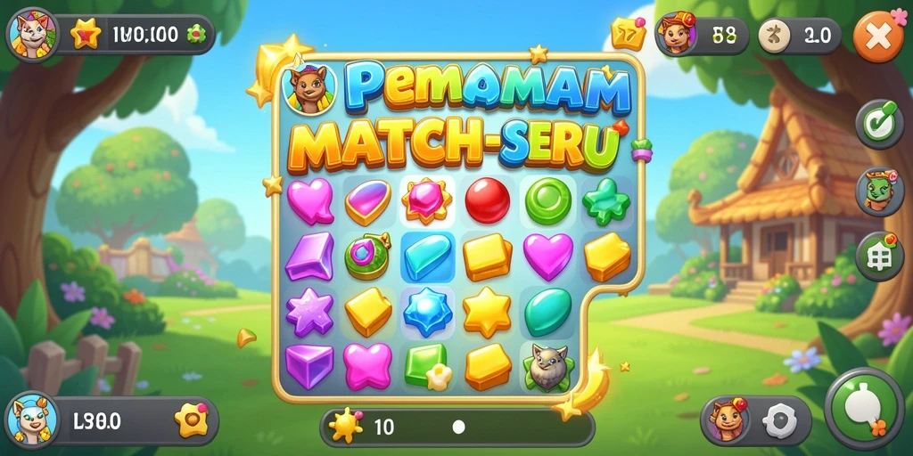 Tampilan gameplay L777 yang menampilkan keseruan permainan Match-3.