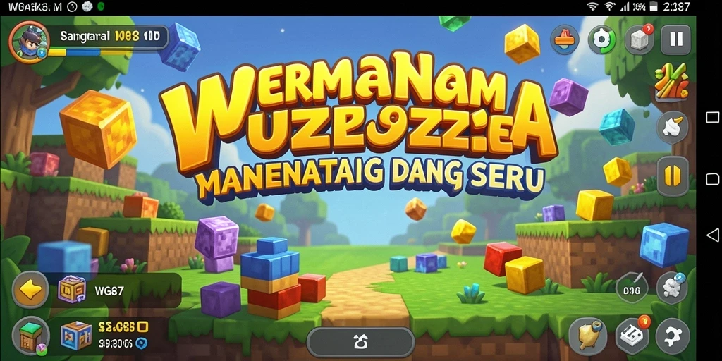 Screenshot gameplay WG87 yang menunjukkan teka-teki menarik dan penuh warna.